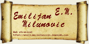 Emilijan Milunović vizit kartica